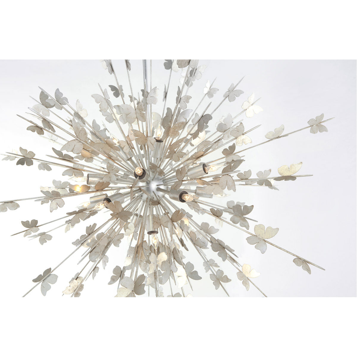 Julie Neill Farfalle 18 Light 40 inch Burnished Silver Leaf Chandelier Ceiling Light, Large