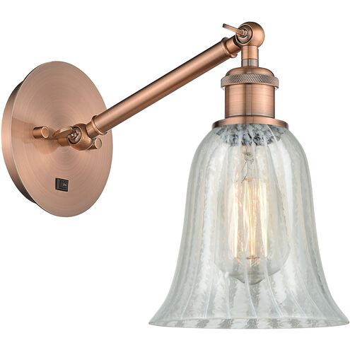 Ballston Hanover 1 Light 6.25 inch Antique Copper Sconce Wall Light in Mouchette Glass