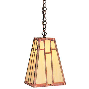 Asheville 1 Light 8 inch Rustic Brown Pendant Ceiling Light in Almond Mica