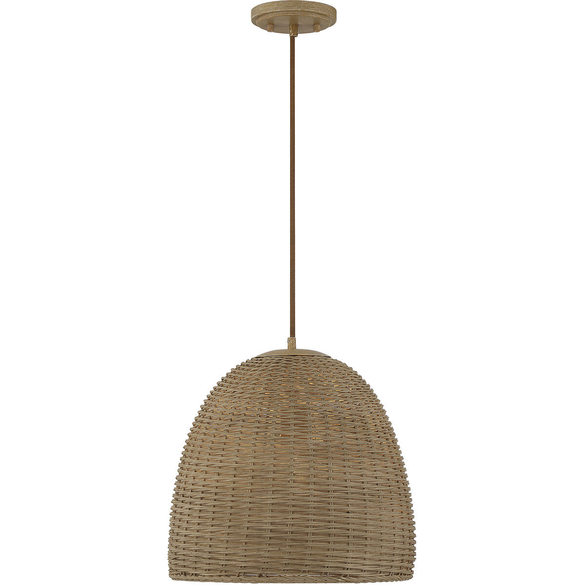 Bohemian 1 Light 14 inch Natural Wicker Pendant Ceiling Light