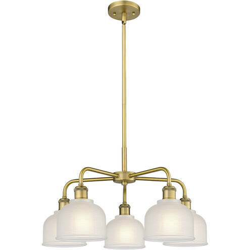 Dayton 5 Light 23.5 inch Brushed Brass Chandelier Ceiling Light in White