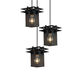 Metropolis 3 Light 7 inch Matte Black Pendant Ceiling Light in Square with Flat Rim