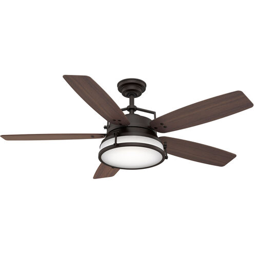 Caneel Bay 56 inch Maiden Bronze with Smoked Walnut, Smoked Walnut Blades Ceiling Fan