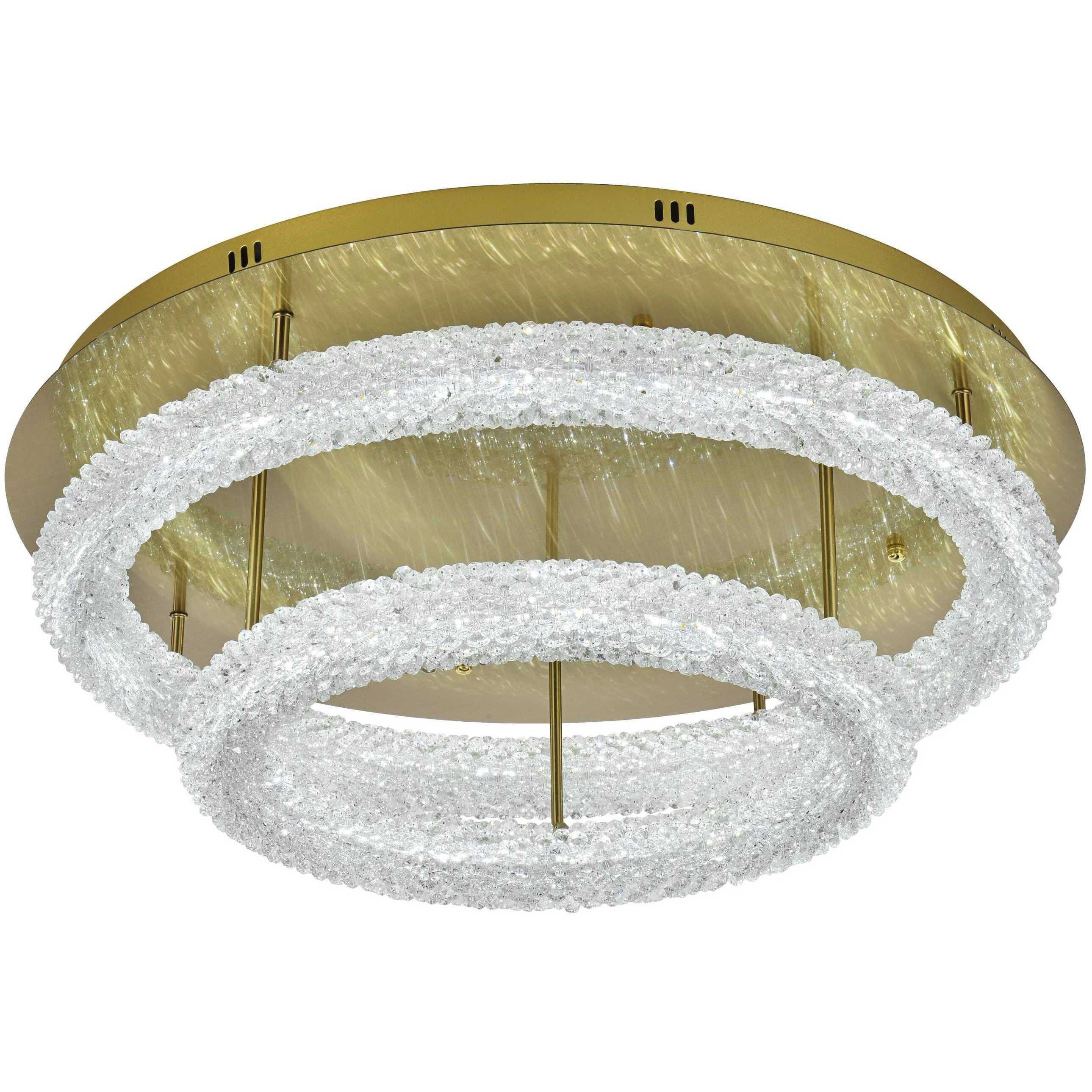 Bowen 2 Light 29.5 inch Satin Gold Flush Mount Ceiling Light