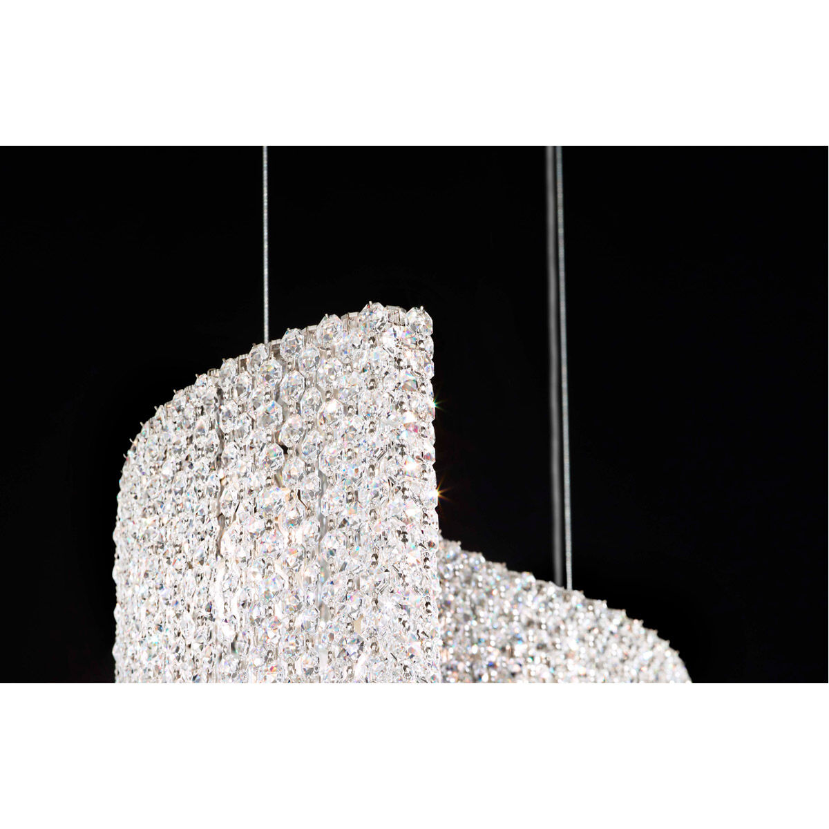 Refrax 13 Light 32 inch Stainless Steel Linear Pendant Ceiling Light in Swarovski