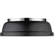 Duncan 2 Light 14 inch Chrome Flush Mount Ceiling Light in Matte Black, Damp