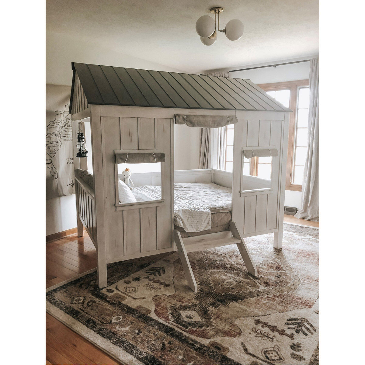 Stella 3 Light 24 inch Aged Brass Semi Flush Ceiling Light 