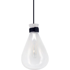 Del Mar 8 inch White and Clear Pendant Ceiling Light