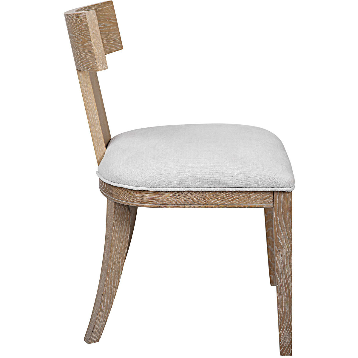 Idris Natural Oak and White Armless Chair