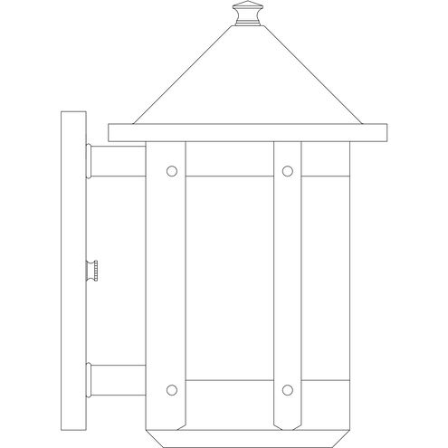 Berkeley 1 Light 7 inch Antique Copper Wall Mount Wall Light in Almond Mica