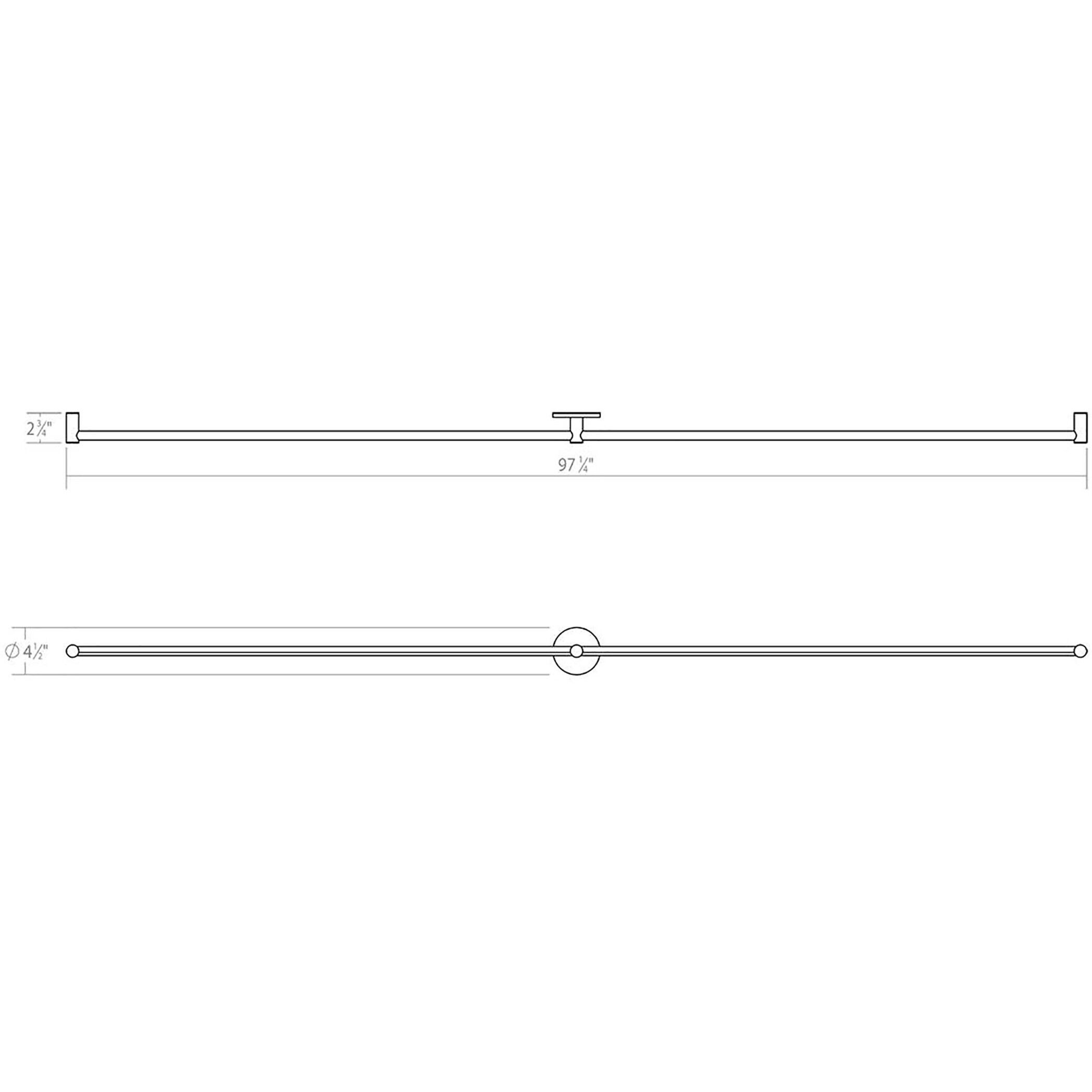 Purolinear 360 LED 97 inch Satin Black ADA Wall Bar Light Wall Light