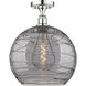 Edison Athens Deco Swirl 1 Light 13.75 inch Polished Chrome Semi-Flush Mount Ceiling Light