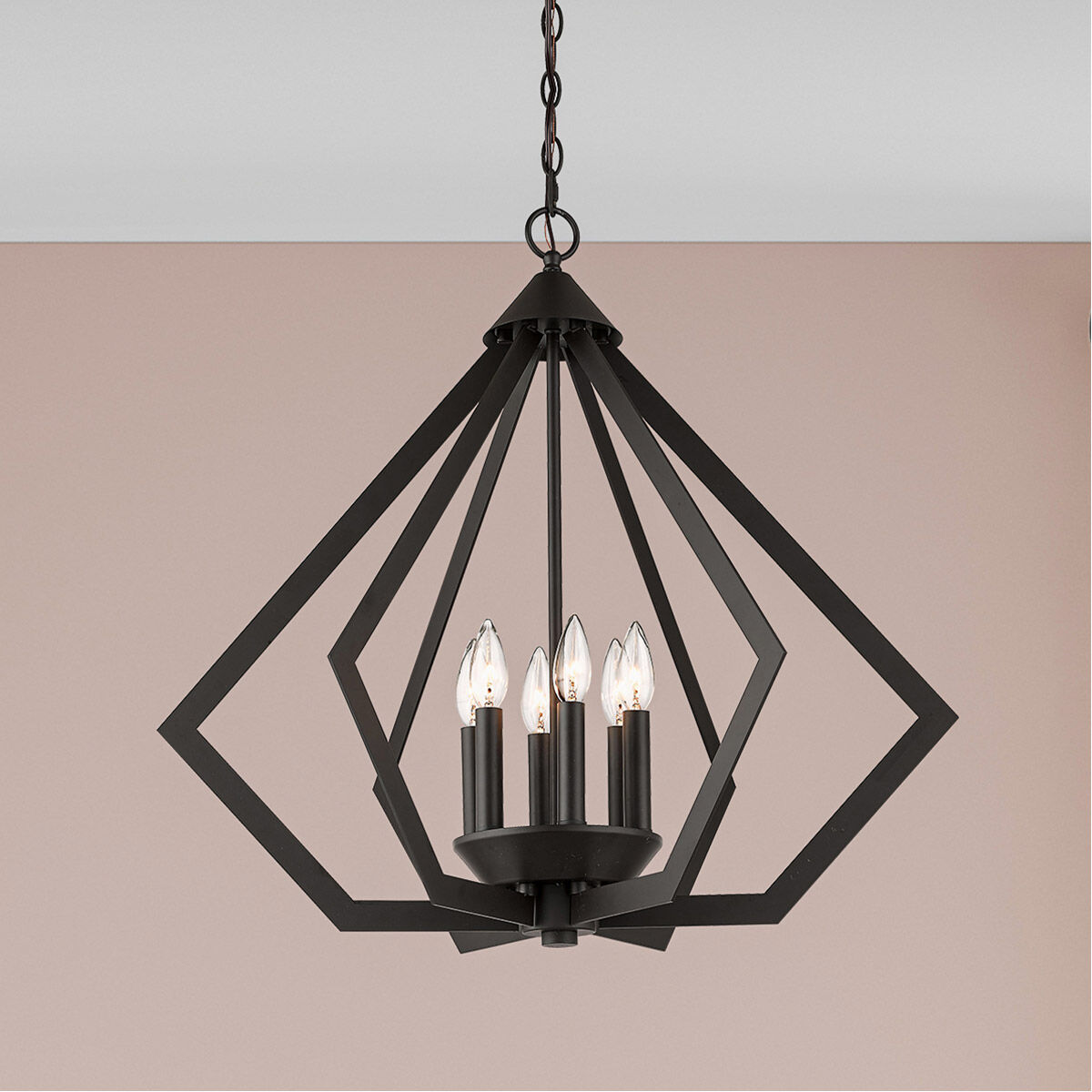 Prism 6 Light 26 inch Bronze Chandelier Ceiling Light