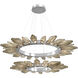 Rock Crystal LED Classic Silver Chandelier Ceiling Light, Radial Ring Two Tier