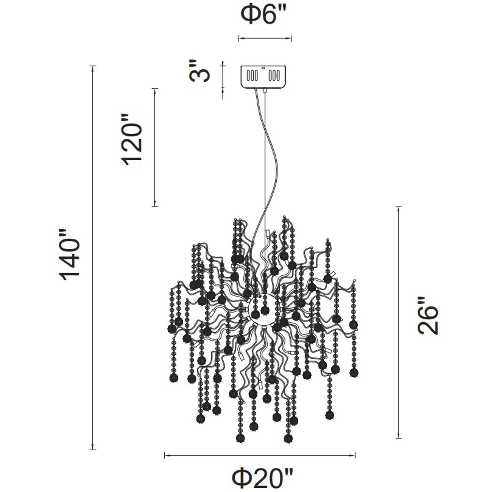 Cherry Blossom LED 20 inch Chrome Chandelier Ceiling Light