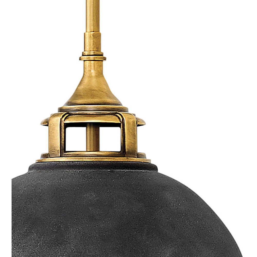 Fletcher 2 Light 13.5 inch Aged Zinc with Heritage Brass Indoor Pendant Ceiling Light