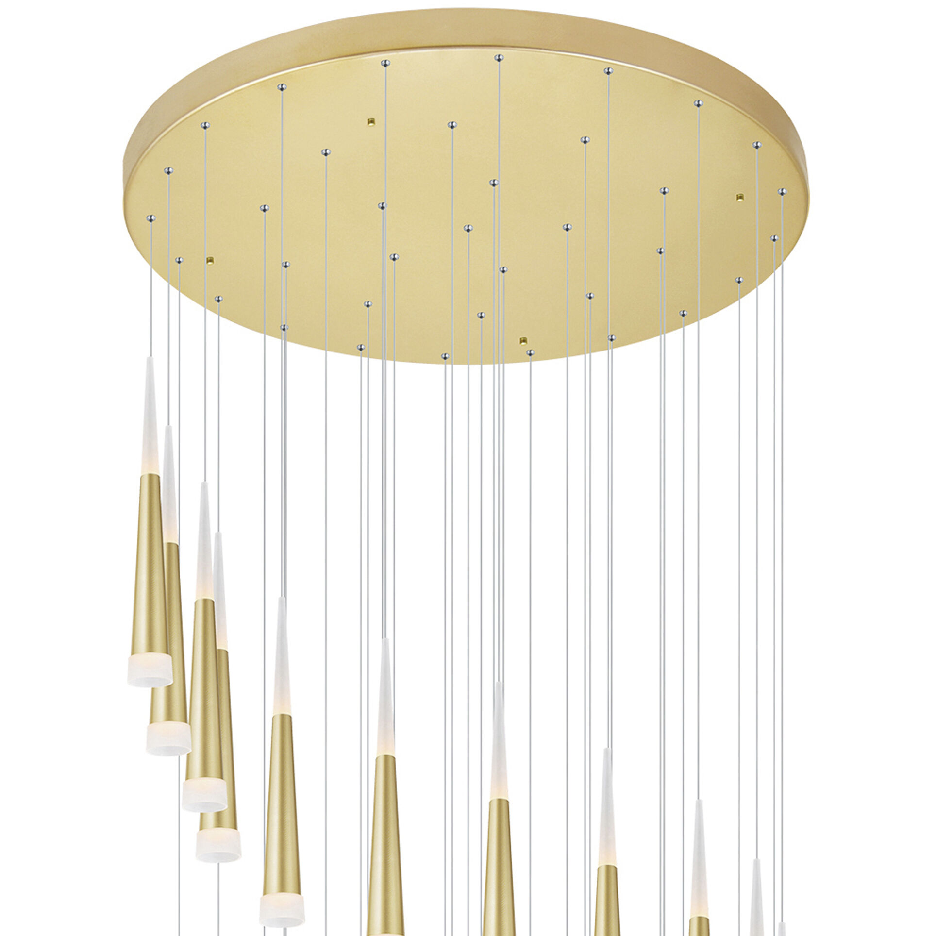 Andes LED 40 inch Satin Gold Multi Light Pendant Ceiling Light