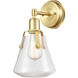 Luna LED 7 inch Satin Brass Bath Vanity Light Wall Light