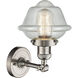 Franklin Restoration Small Oxford 1 Light 8 inch Brushed Satin Nickel Sconce Wall Light in Seedy Glass, Franklin Restoration