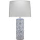 Vivian 28.5 inch 150 watt Blue and white ceramic Table Lamp Portable Light