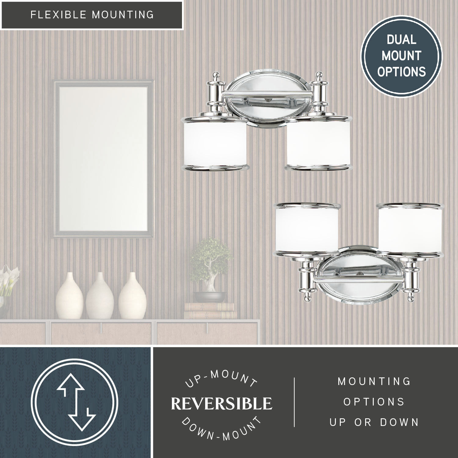 Carlisle LED 13.75 inch Chrome Bathroom Light Wall Light