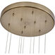 Goccia LED 21.75 inch Winter Brass Chandelier Ceiling Light