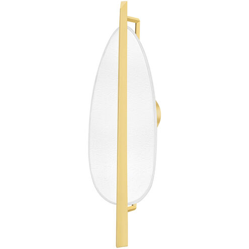 Ithaca LED 8 inch Aged Brass/White Plaster Wall Sconce Wall Light