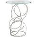 Olympus 18 inch Soft Gold Accent Table, Glass Top