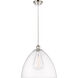 Ballston Dome 1 Light 16 inch Polished Nickel Pendant Ceiling Light in Clear Glass