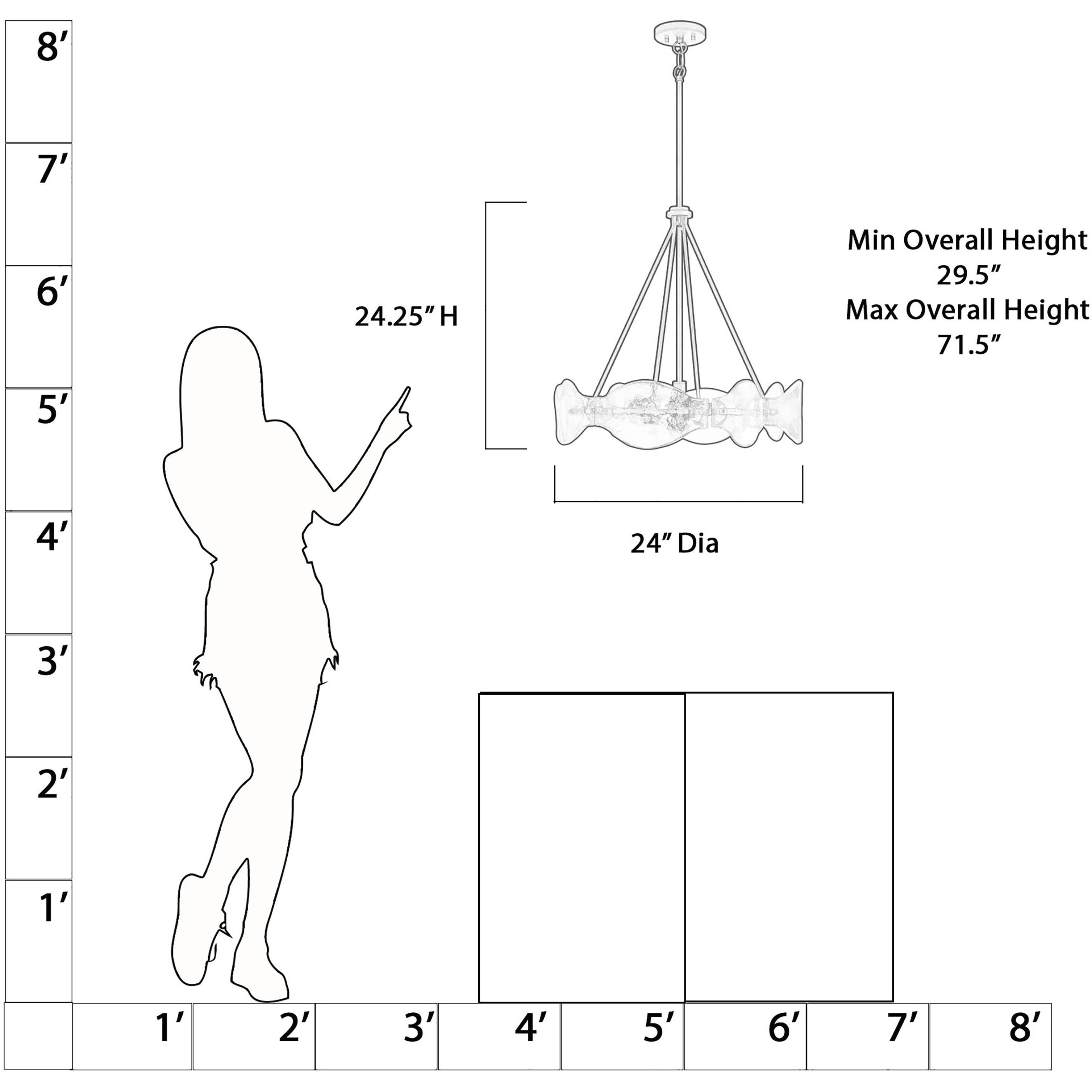 Elora 6 Light 24 inch Legacy Brass Pendant Ceiling Light