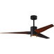 Atlas Super Janet 60 inch Matte Black with Walnut Tone Blades Ceiling Fan