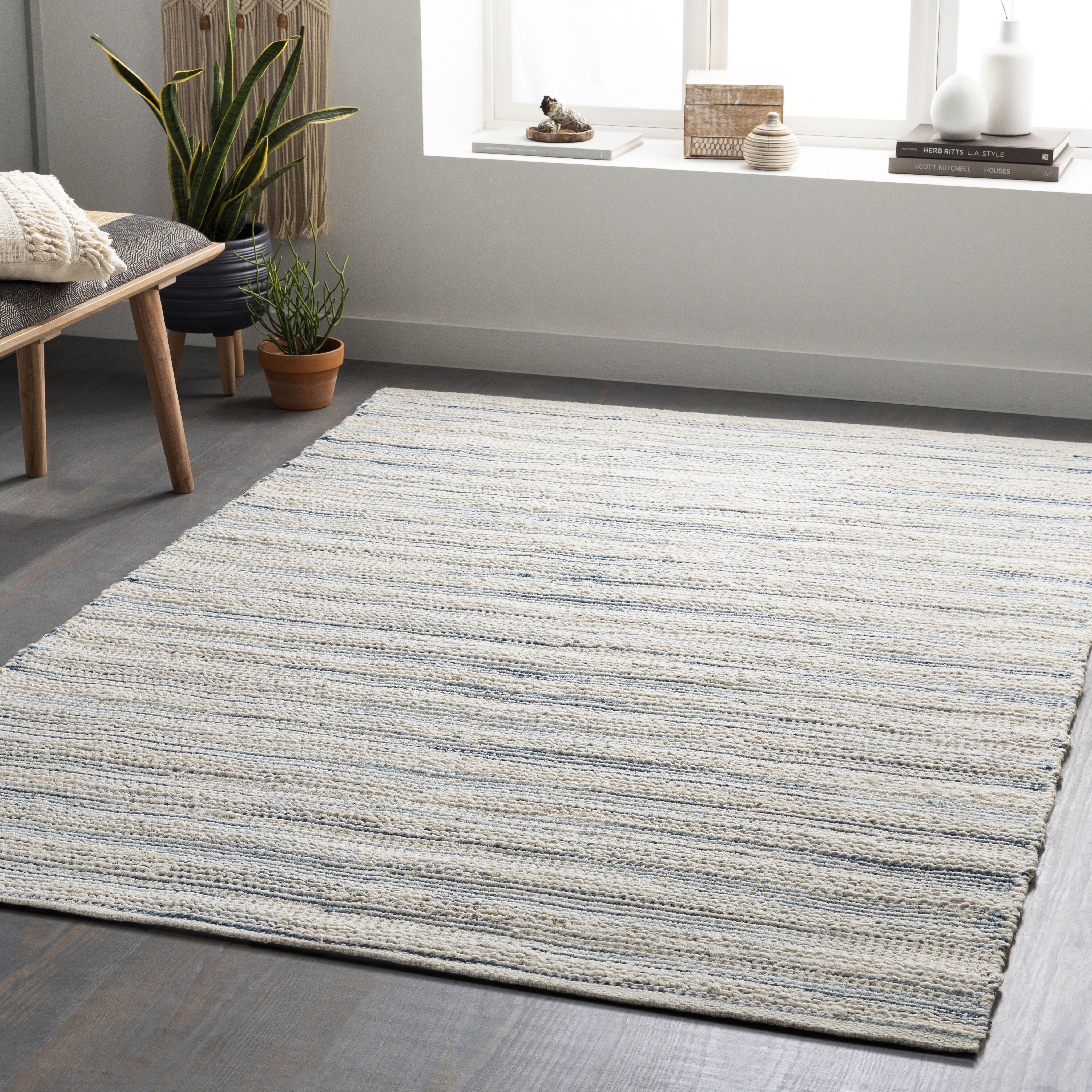 Bali 120 X 96 inch Denim Rug in 8 x 10, Rectangle