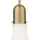 Amherst 1 Light 14 inch Brushed Brass Pendant Ceiling Light in Matte White Glass