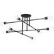 Delacroix 8 Light 35 inch Black with Brushed Nickel Accents Semi-Flush Ceiling Light
