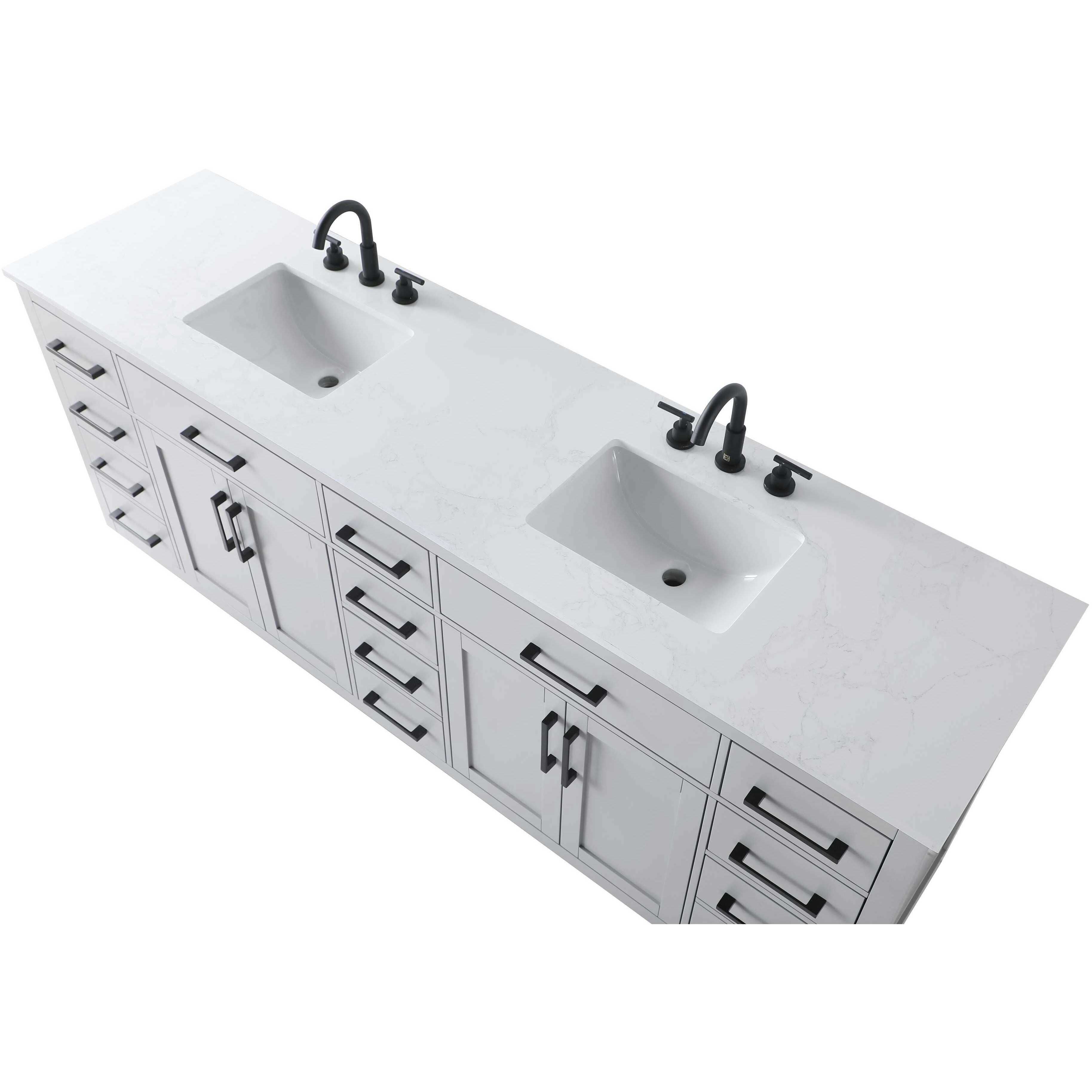 Alden 84 X 35 inch Grey Bathroom Vanity Cabinet