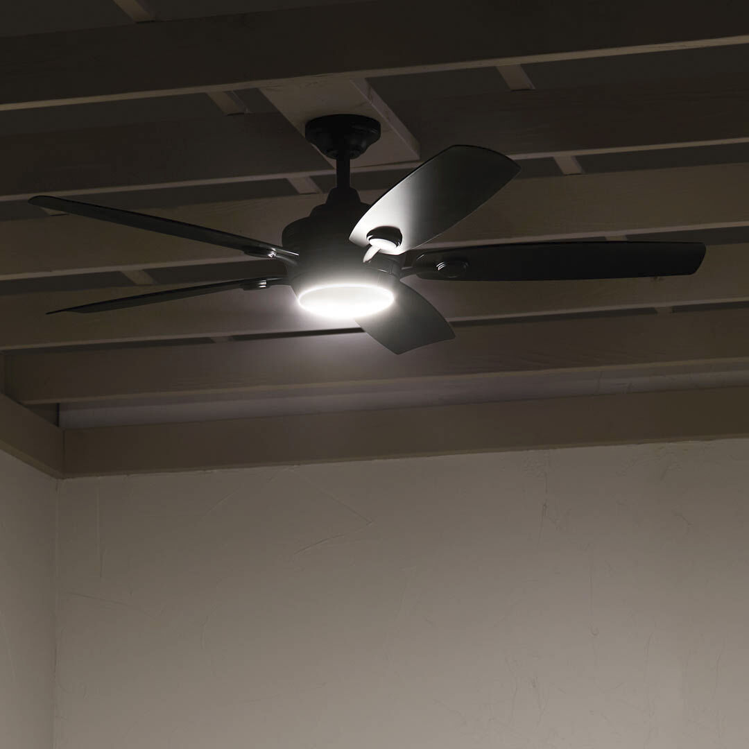 Tranquil 56 inch Satin Black with Black Blades Ceiling Fan