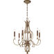 Magnolia Manor 6 Light 26.5 inch Pale Gold with Distressed Bronze Chandelier Ceiling Light