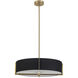 Preston 4 Light 20.75 inch Aged Brass with Black Pendant Ceiling Light