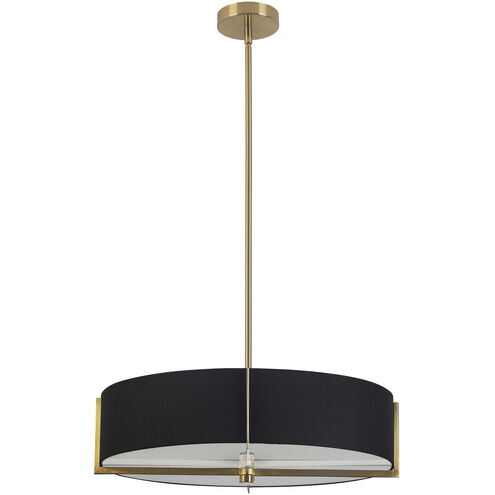 Preston 4 Light 20.75 inch Aged Brass with Black Pendant Ceiling Light