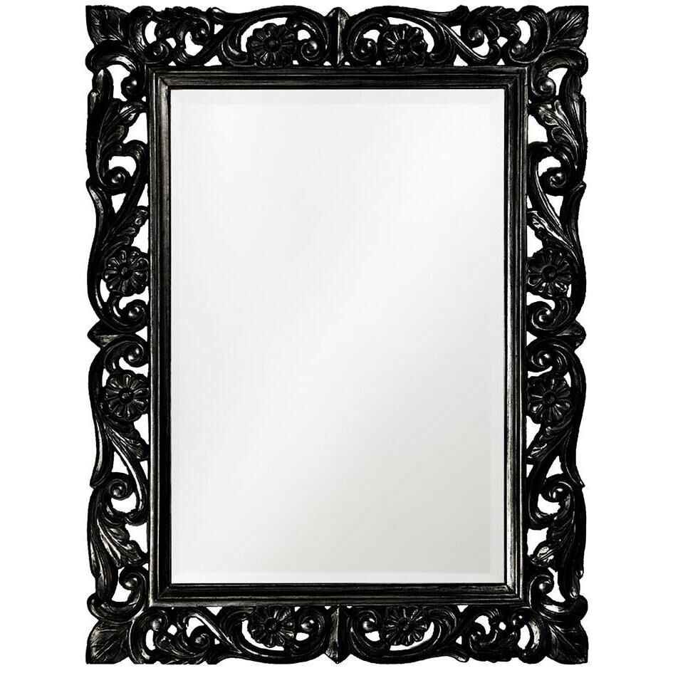 Chateau 42 X 31 inch Glossy Black Wall Mirror