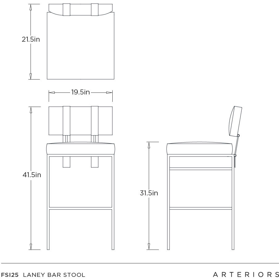 Laney 41 inch Taupe and Antique Brass Bar Stool