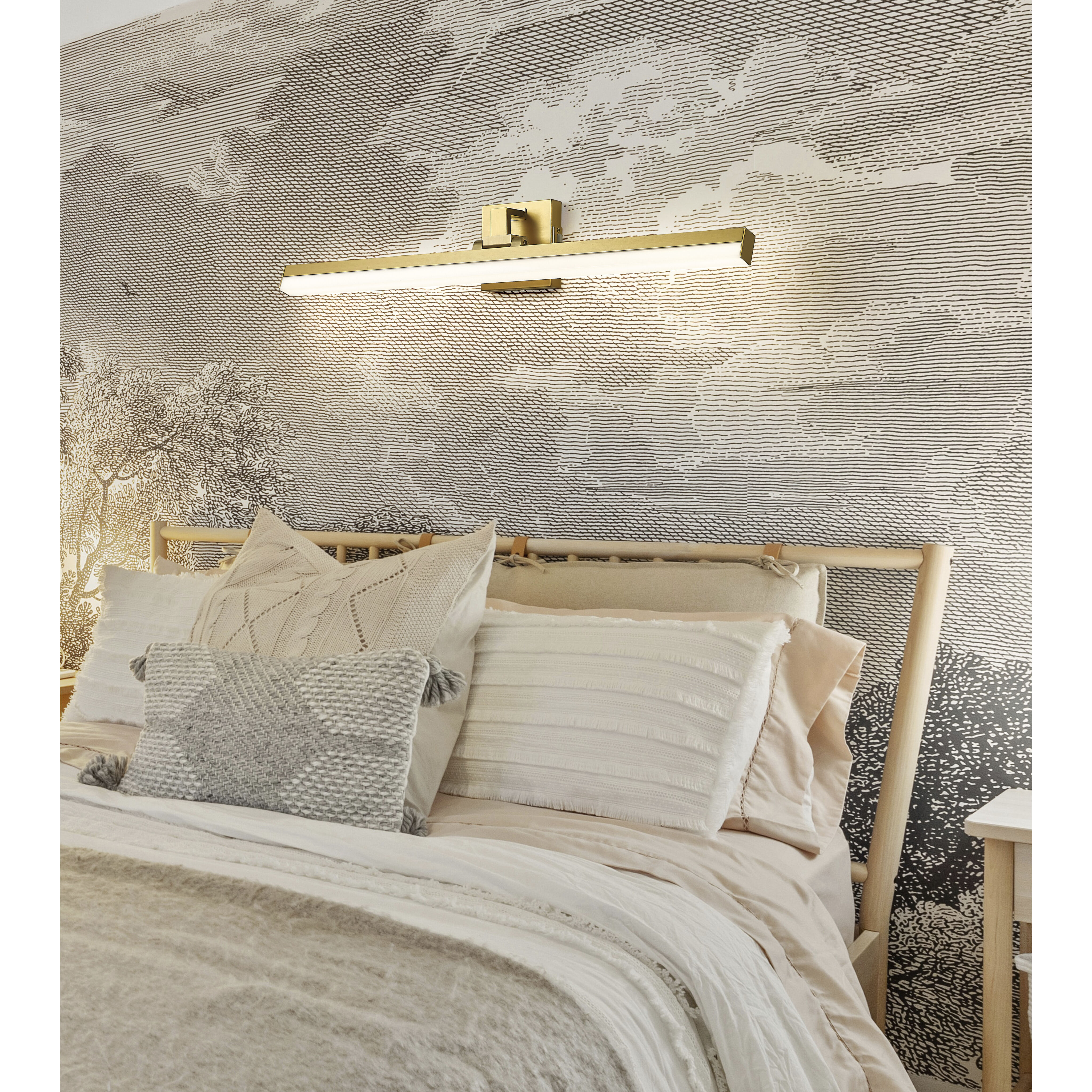 Liam LED 32 inch Modern Gold Vanity Wall Light