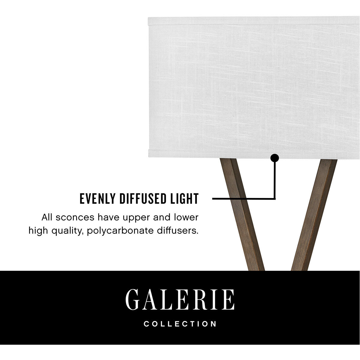 Galerie Vector LED 8 inch Walnut ADA Sconce Wall Light