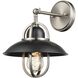 Peggy's Cove Sconce Wall Light in Graphite and Satin Nickel