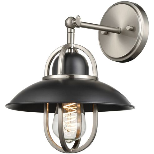 Peggy's Cove Sconce Wall Light in Graphite and Satin Nickel