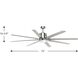 Vast 72 inch Brushed Nickel Ceiling Fan, Progress LED