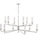 AERIN Casoria LED 56.5 inch Polished Nickel Two Tier Chandelier Ceiling Light, Grande