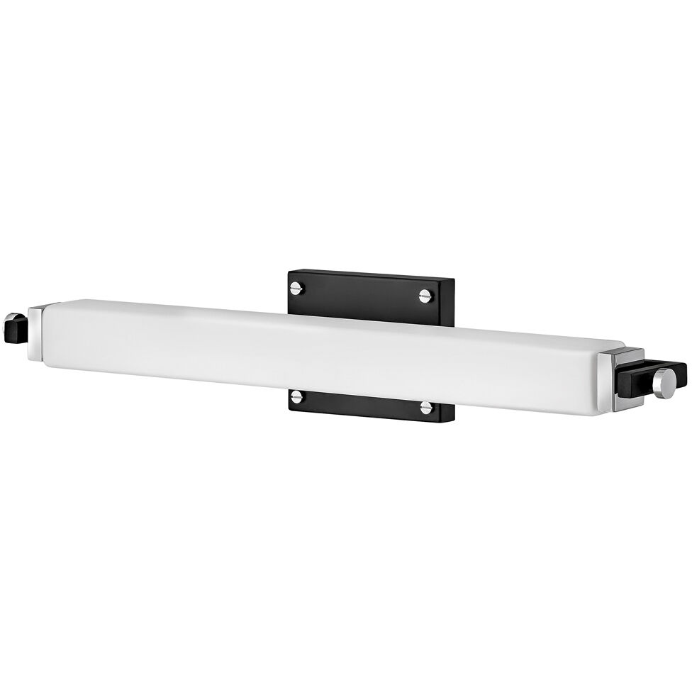 Rollins LED 24 inch Black with Chrome Bath Light Wall Light in Black/Chrome, Vertical