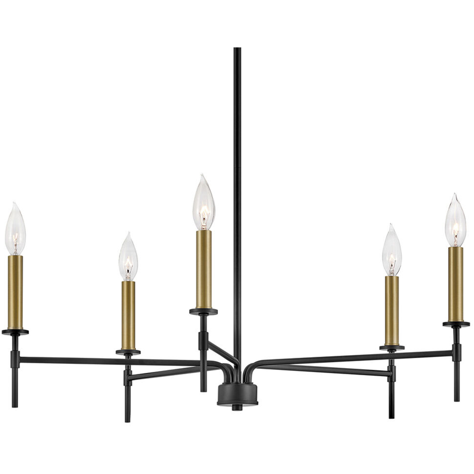 Hux LED 28 inch Black Chandelier Ceiling Light