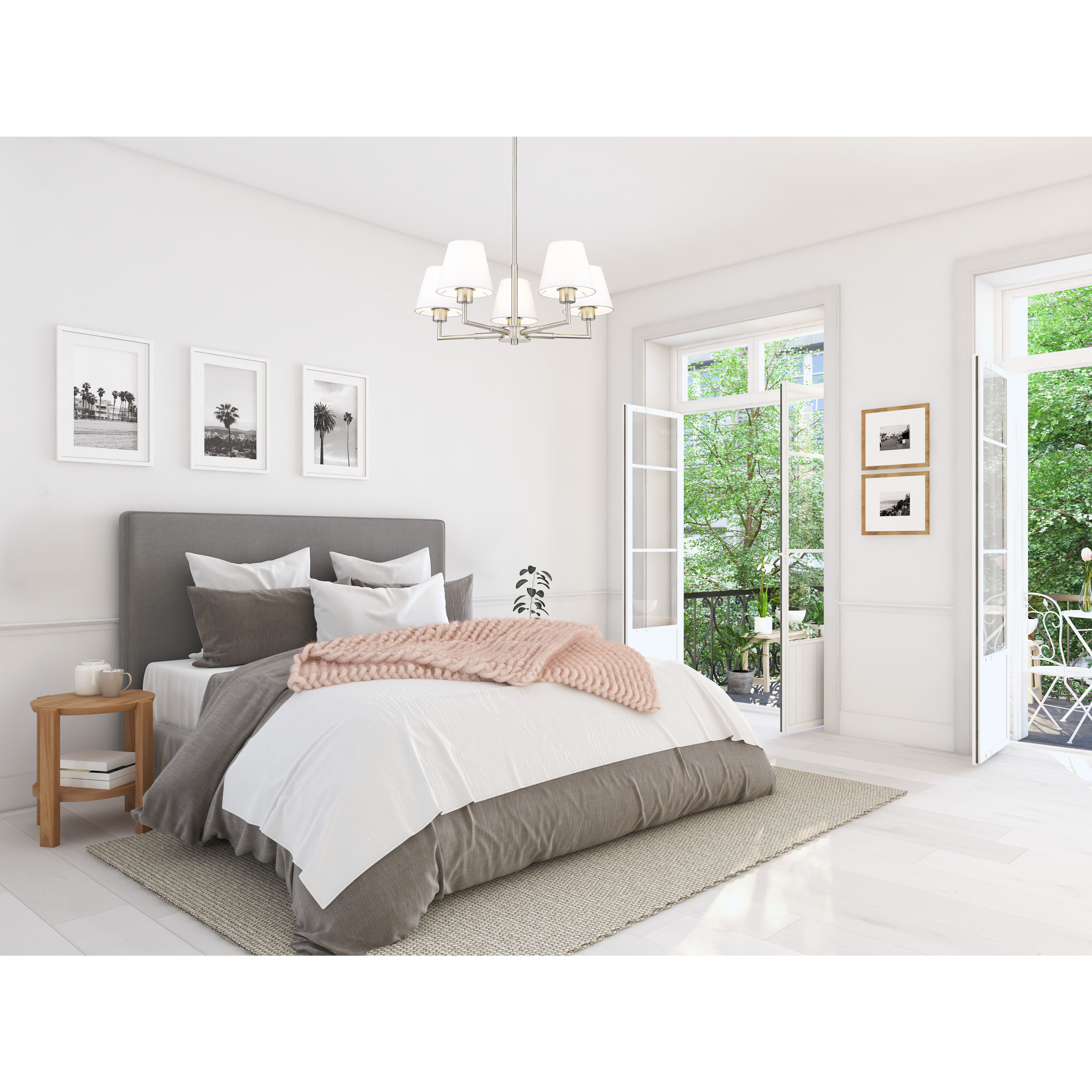 Leila 5 Light 26 inch Brushed Nickel Chandelier Ceiling Light